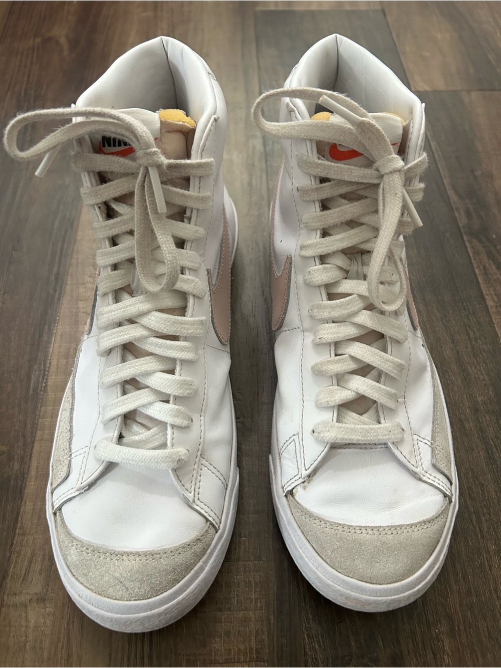 Nike Blazer Mid '77 Shoes Womens Size 10 White Pink Leather Sneakers CZ1055-118 - Picture 2 of 14